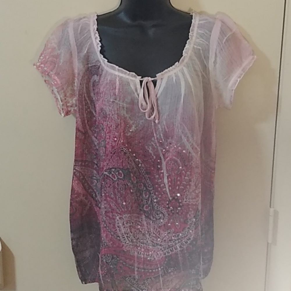Maurices pink top sz med